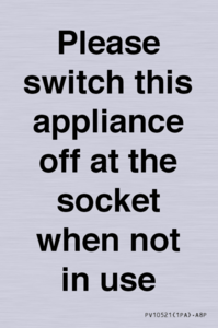 Please switch this appliance off at the socket when not in use